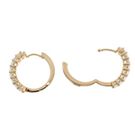 14K Yellow Gold Prong Diamond Small Hoops Earring 65307