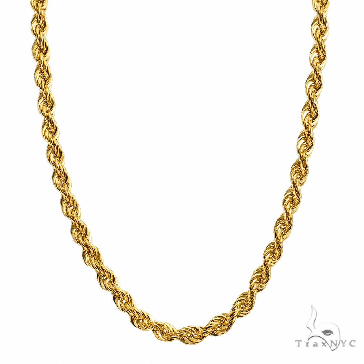 14K Yellow Gold Solid Rope Chain 3mm | TraxNYC