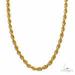 14k yellow gold solid rope chain, 3mm thickness, 22 inches length.