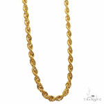 14k yellow gold solid rope chain, 3mm thickness, 22 inches length.