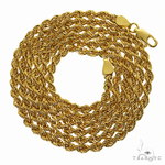 14k yellow gold solid rope chain, 3mm thickness, 22 inches length.