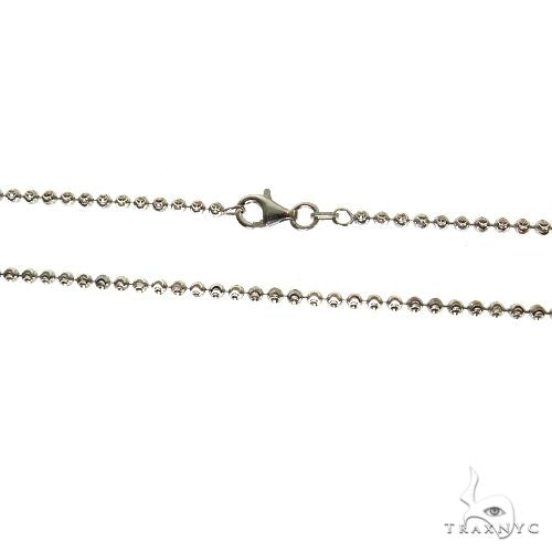 14k Diamond Cut White Gold Moon Cut Chain 26 Inches 2mm   48374 - Image 4