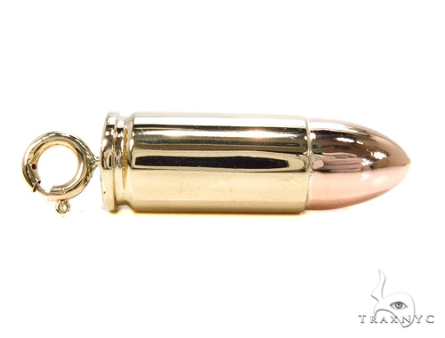 14k Gold Bullet Pendant-39983 - Image 4