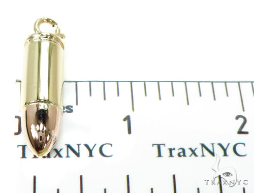 14k Gold Bullet Pendant-39983 - Image 6