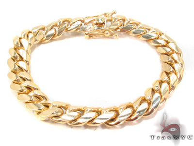 14k Yellow Gold Miami Cuban Bracelet 9.5 inches 11.5mm
