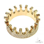 14k Gold Custom Made Crown Diamond Ring 66454 - Image 4