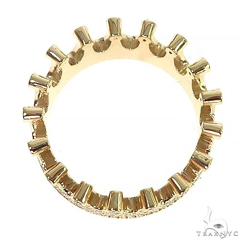 14k Gold Custom Made Crown Diamond Ring 66454 | TraxNYC