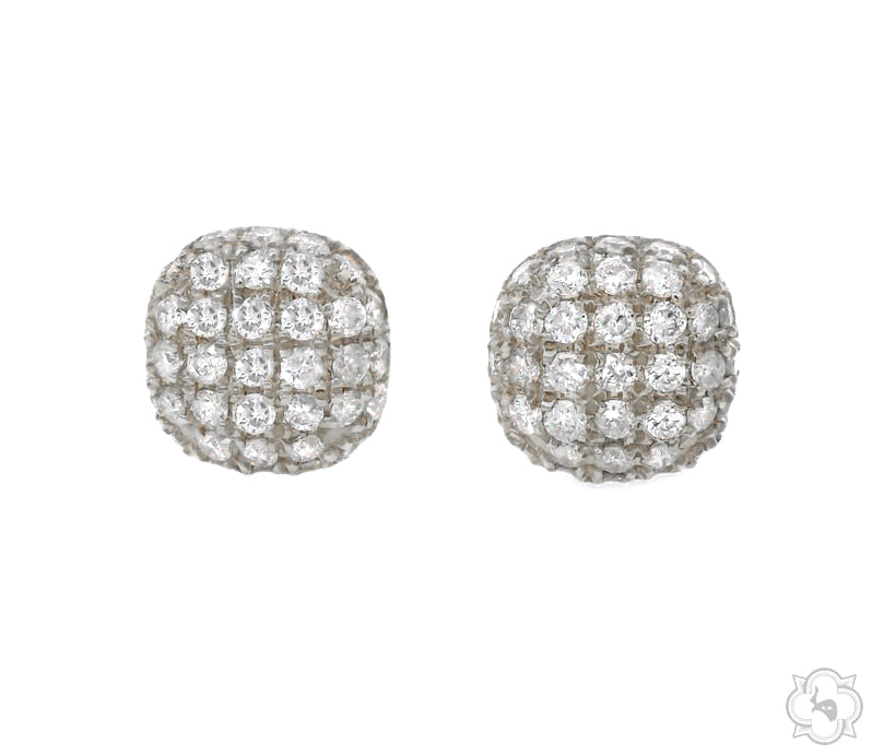 14k Gold Diamond Cluster Earrings, view 2