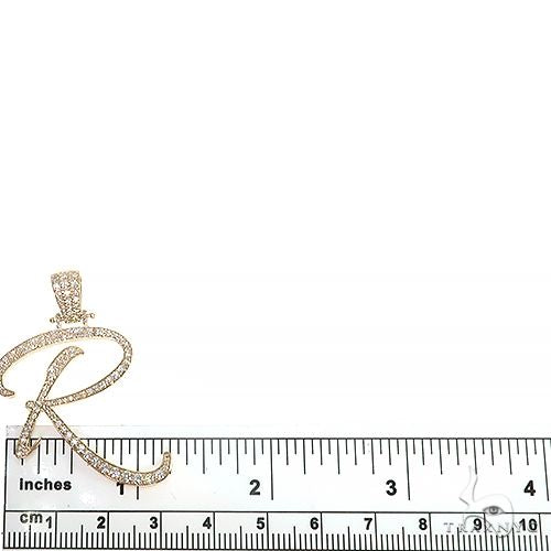14k Gold Diamond 'R' Pendant, photo 5 of 6