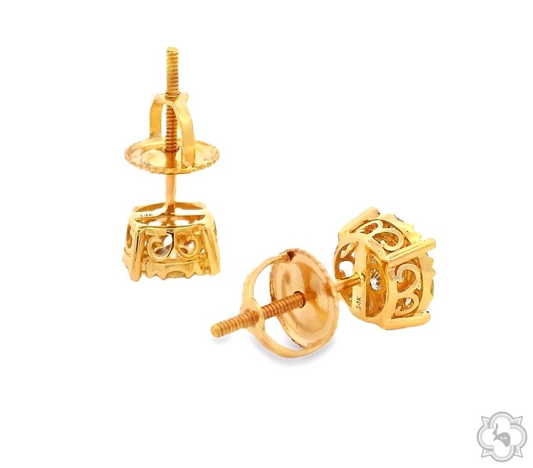 14k Gold Diamond Stud Earrings 64902