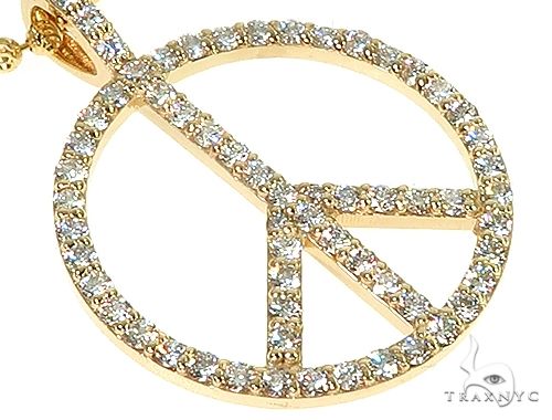 14k Gold Peace and Love Pendant Set 66336 - Image 4