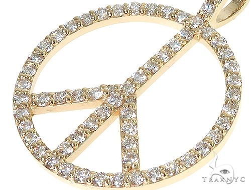 14k Gold Peace and Love Small Pendant Set 66337 - Image 4