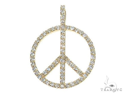 14k Gold Peace and Love Pendant Set 66339 - Image 1