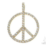 14k Gold Peace and Love Small Pendant Set 66338 - Image 1