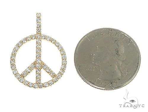 14k Gold Peace and Love Small Pendant Set 66338 - Image 5