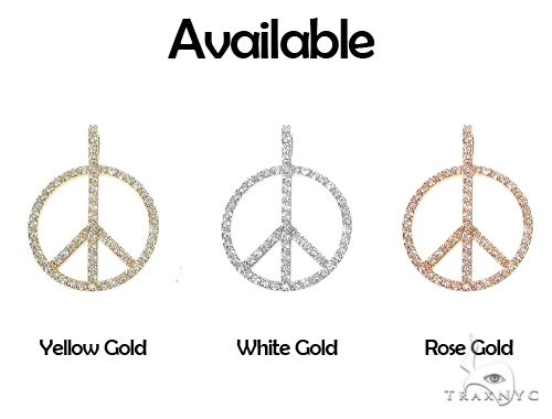 14k Gold Peace and Love Small Pendant Set 66338 - Image 8