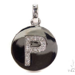 14k Gold Prong Diamond Initial P Pendant-39988 - Image 1