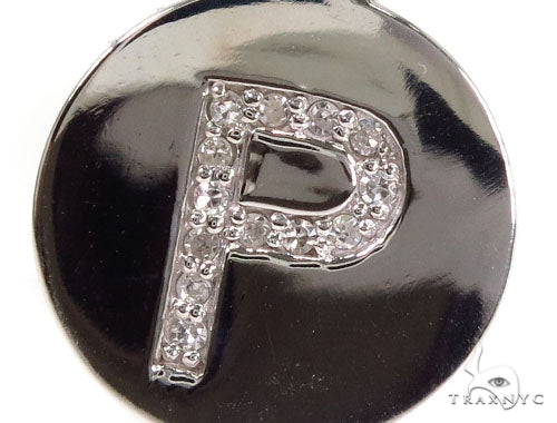 14k Gold Prong Diamond Initial P Pendant-39988 - Image 3