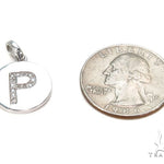 14k Gold Prong Diamond Initial P Pendant-39988 - Image 5