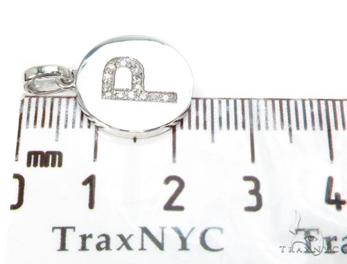 14k Gold Prong Diamond Initial P Pendant-39988 - Image 7