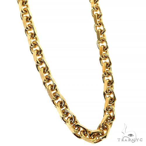14k Gold Solid Cable link 18 inches 4.5mm 68150 | TraxNYC