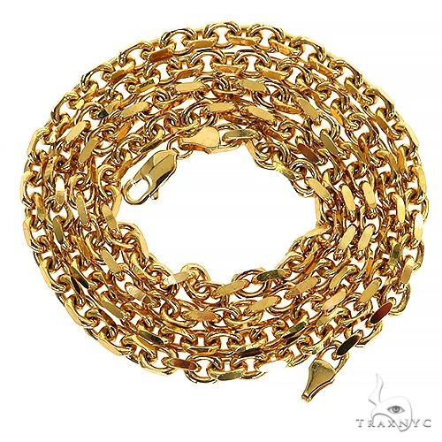 14k Gold Solid Cable link 4.5mm 22 inches 68152 | TraxNYC