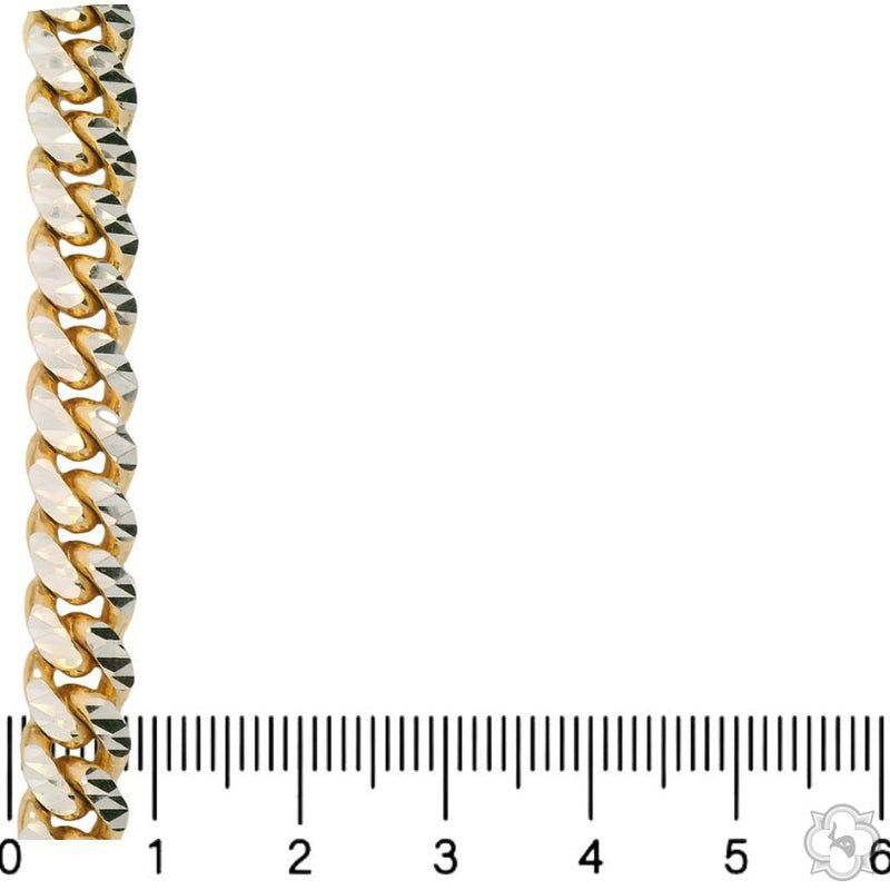 14k Gold Two Tone Diamond Cut Miami Cuban Link Chain 70325 - Image 6