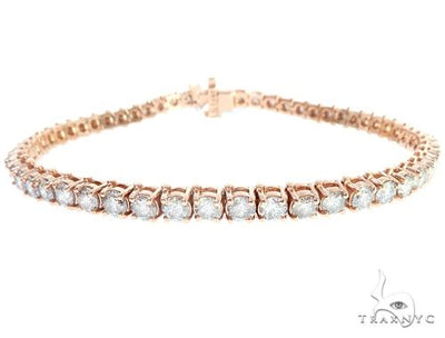 14k RG 4.5mm Diamond Tennis Bracelet 64879 - Image 1