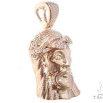 14k Rose Gold Diamond Jesus Pendant and Moon Chain Set 65123 - Image 4