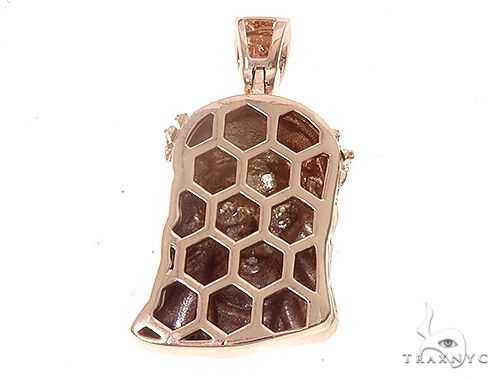 14k Rose Gold Diamond Jesus Pendant and Moon Chain Set 65123 - Image 5