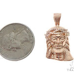 14k Rose Gold Diamond Jesus Pendant and Moon Chain Set 65123 - Image 7