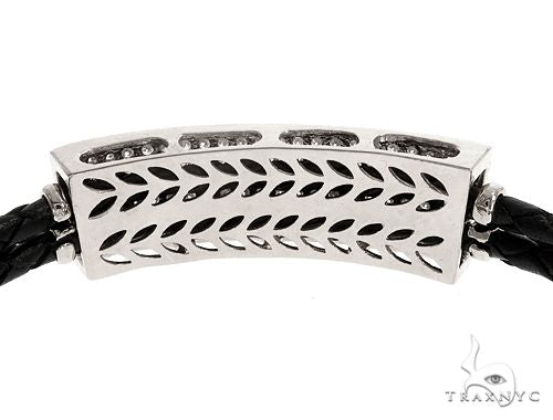 14k Rose Gold Diamond Leather Rope Bracelet 65036 - Image 10