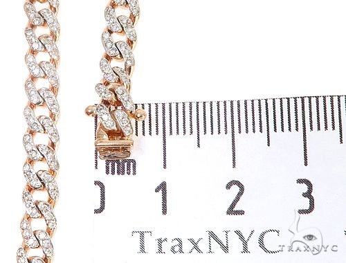 14k Rose Gold Diamond Miami Cuban Link Chain 65094 - Image 8