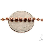 14k rose gold moon cut chain, 26 inches long, 3.5mm thickness with lobster clasp.