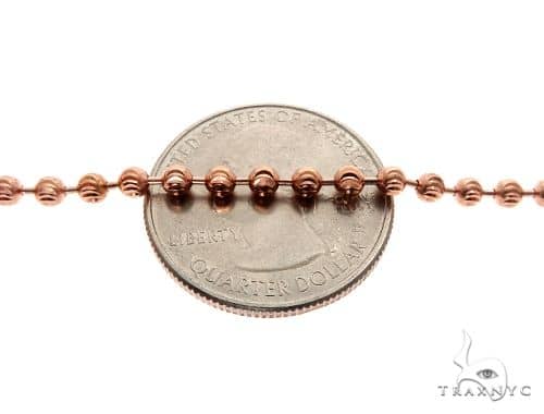 14k rose gold moon cut chain, 26 inches long, 3.5mm thickness with lobster clasp.