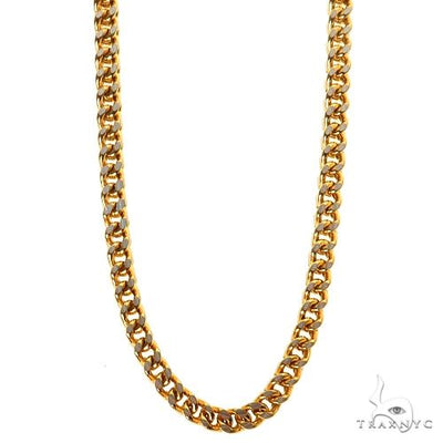 14k Two-Tone Semi-Solid Franco Link Chain 3.5mm 22 Inches 69941 - Image 1