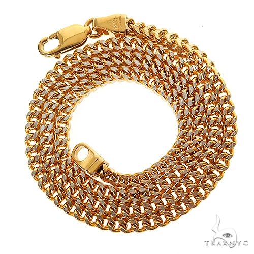 14k Two-Tone Semi-Solid Franco Link Chain 3.5mm 22 Inches 69941 - Image 4