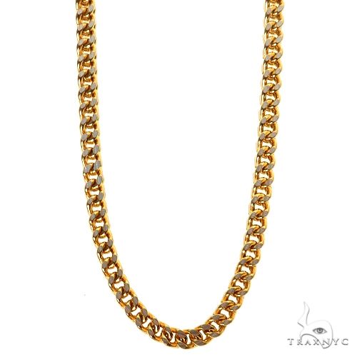 14k Two-Tone Semi-Solid Franco Link Chain 3.5mm 24 Inches 69940 - Image 1