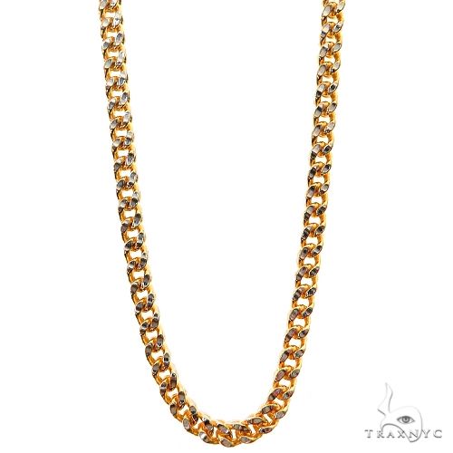 14k two-tone gold Franco link chain, semi-solid, 2mm thick, 20-inch length