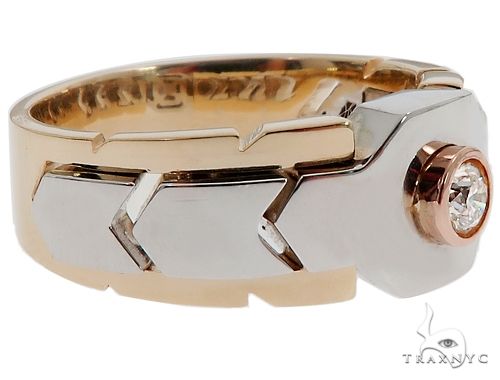 14k Three Tone Gold Diamond Ring 64662 - Image 4