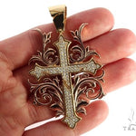 Black Ink Crew 14k Two Tone Diamond Filigree Cross Pendant 64746 - Image 5