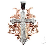 Black Ink Crew 14k Two Tone Diamond Filigree Cross Pendant 64747 - Image 1