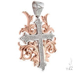 Black Ink Crew 14k Two Tone Diamond Filigree Cross Pendant 64747 - Image 2