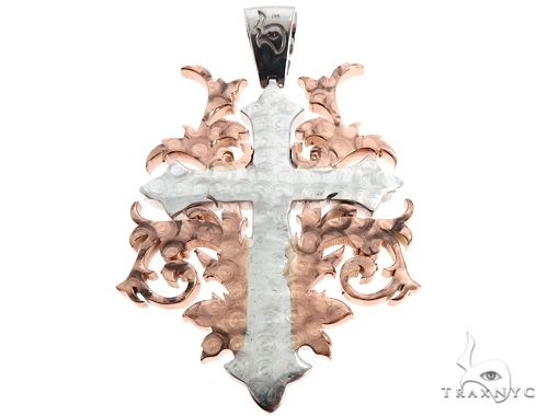Black Ink Crew 14k Two Tone Diamond Filigree Cross Pendant, photo 3 of 7