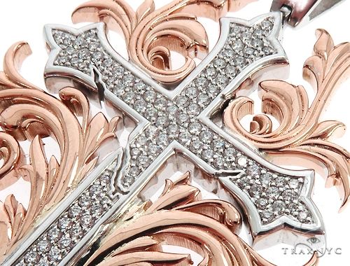 Black Ink Crew 14k Two Tone Diamond Filigree Cross Pendant 64747 - Image 4