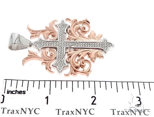 Black Ink Crew 14k Two Tone Diamond Filigree Cross Pendant 64747 - Image 6