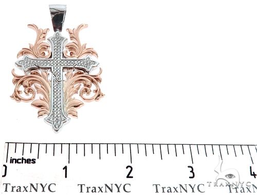 Black Ink Crew 14k Two Tone Diamond Filigree Cross Pendant 64747 - Image 7