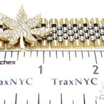 14k Gold Diamond Maple Leaf Bracelet-40034 - Image 9