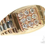 14k Two Tone Gold Men's Diamond Ring 64664 - Image 1