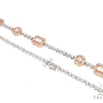 14k Two Tone Rose and White Gold Diamond Chain 64967 - Image 2